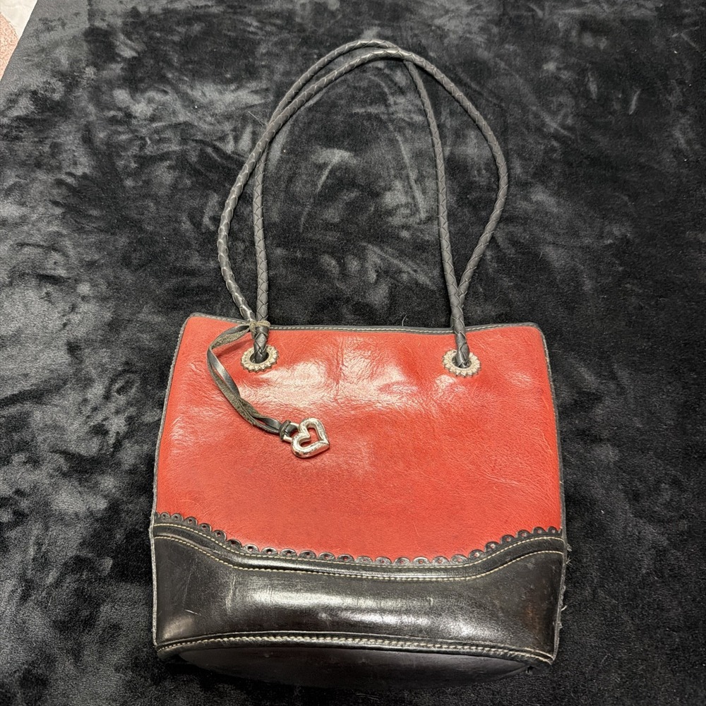 Vintage‎ Brighton leather bucket shoulder bag Rust/brown Black
